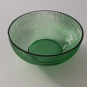 E.O. Brody Co. Cleveland USA Ridged Green Glass Bowl